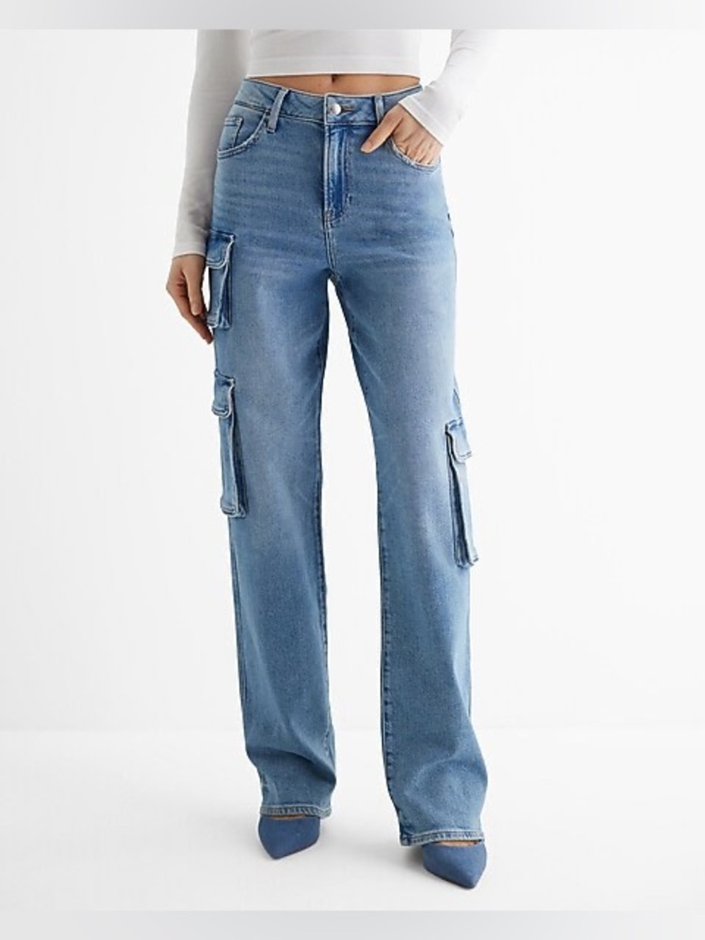 Express Cargo Style Straight Ankle Jeans Size 6 (28)